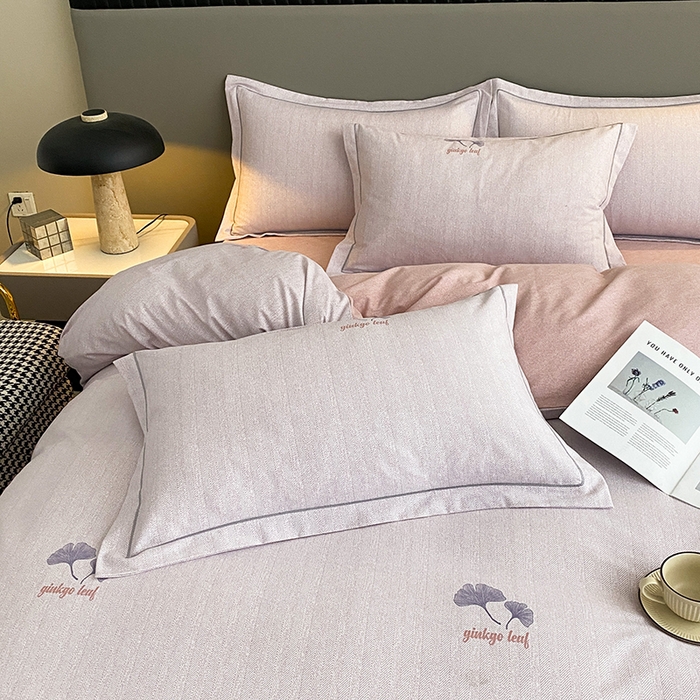 91家纺网 家纺一手货源 找家纺 幸嘉轩 2026新款全棉纯棉加厚百分百磨毛四件套满意人生-粉