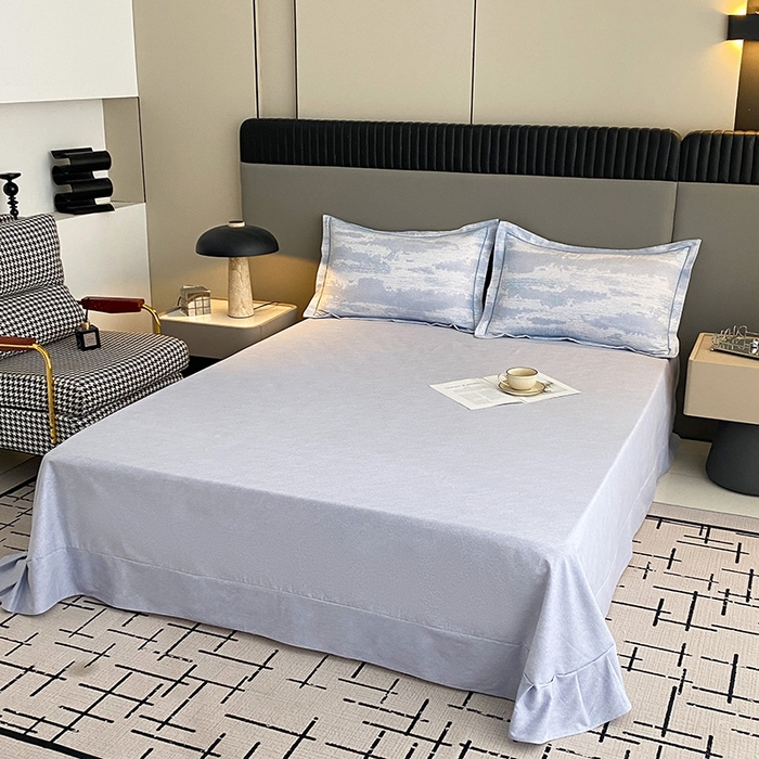 91家纺网 家纺一手货源 找家纺 幸嘉轩 2026新款全棉纯棉加厚百分百磨毛四件套墨彩-蓝