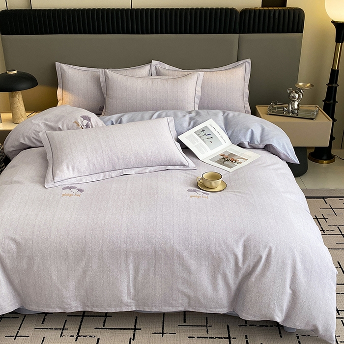 91家纺网 家纺一手货源 找家纺 幸嘉轩 2026新款全棉纯棉加厚百分百磨毛四件套满意人生-兰