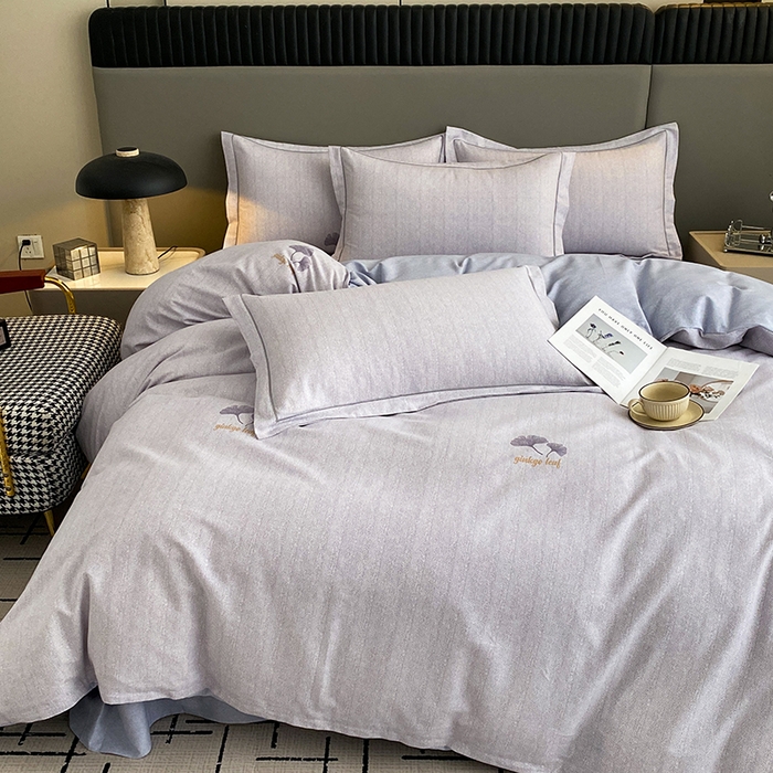 91家纺网 家纺一手货源 找家纺 幸嘉轩 2026新款全棉纯棉加厚百分百磨毛四件套满意人生-兰