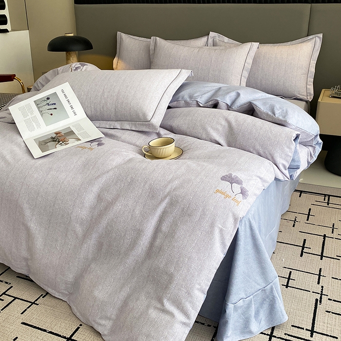 91家纺网 家纺一手货源 找家纺 幸嘉轩 2026新款全棉纯棉加厚百分百磨毛四件套满意人生-兰