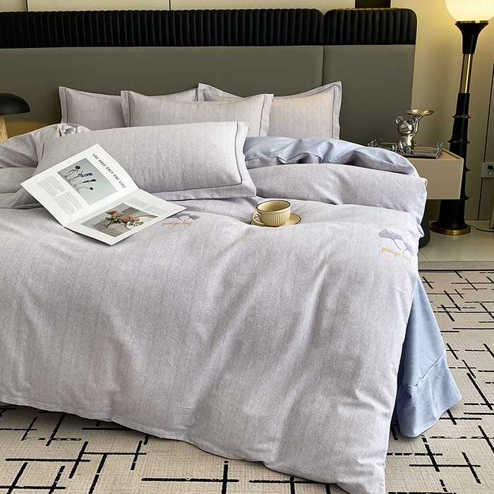 91家纺网 家纺一手货源 找家纺 幸嘉轩 2026新款全棉纯棉加厚百分百磨毛四件套满意人生-兰