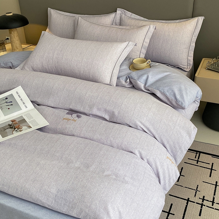 91家纺网 家纺一手货源 找家纺 幸嘉轩 2026新款全棉纯棉加厚百分百磨毛四件套满意人生-兰