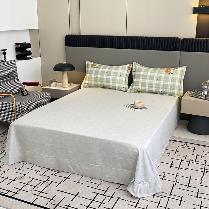 91家纺网 家纺一手货源 找家纺 幸嘉轩 2026新款全棉纯棉加厚百分百磨毛四件套仲夏美梦-绿