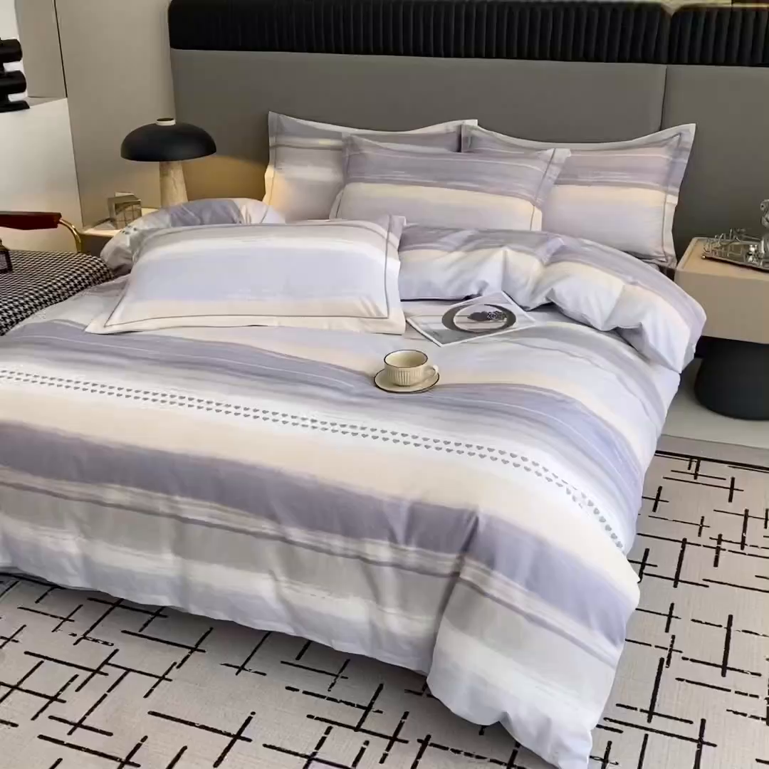 91家纺网 家纺一手货源 找家纺 幸嘉轩 2026新款全棉纯棉加厚百分百磨毛四件套莫尼