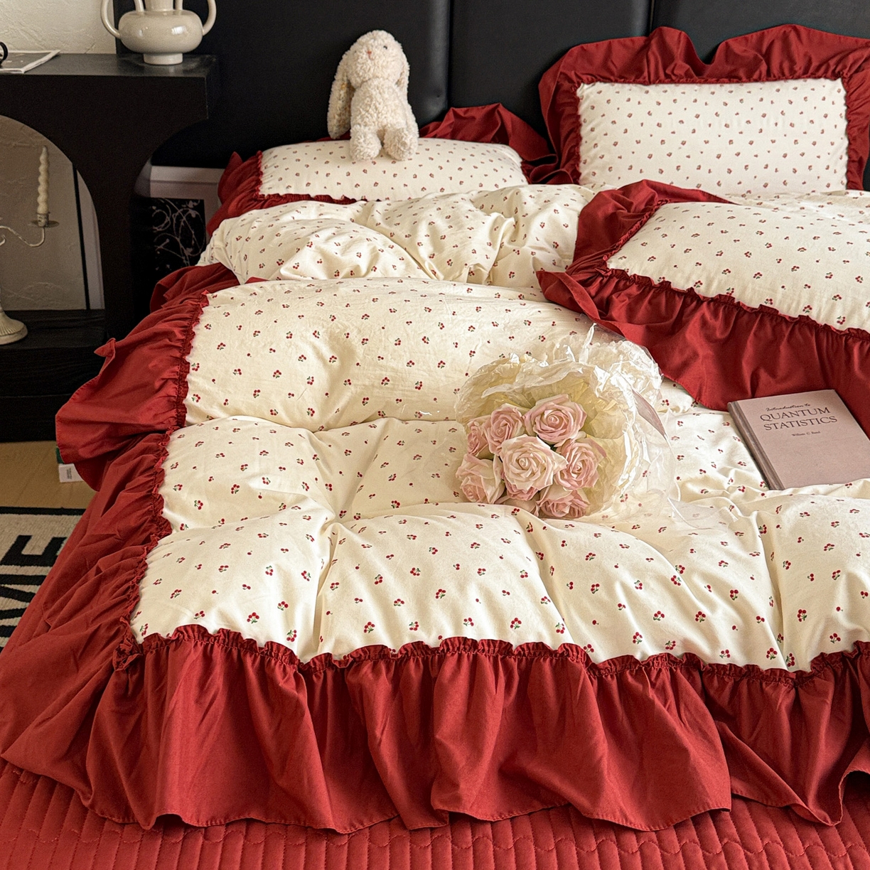 91家纺网 家纺一手货源 找家纺 （总）富米莱（原臻工厂） 2026新款韩系古法韩国水洗棉云棉大布袋法式浪漫大花边床盖夏凉被床盖四件套