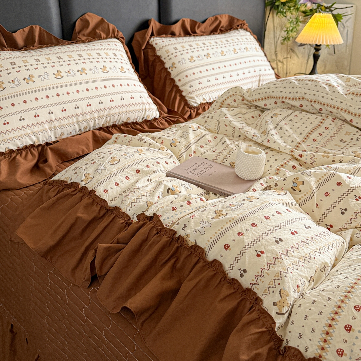 91家纺网 家纺一手货源 找家纺 富米莱（原臻工厂） 2026新款韩系古法韩国水洗棉云棉大布袋法式浪漫大花边床盖夏凉被床盖四件套 马上有钱