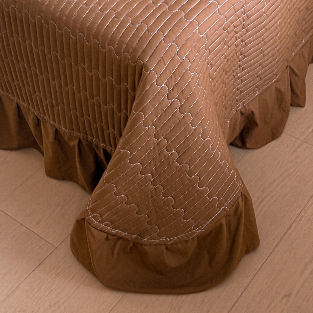 91家纺网 家纺一手货源 找家纺 富米莱（原臻工厂） 2026新款韩系古法韩国水洗棉云棉大布袋法式浪漫大花边床盖夏凉被床盖四件套 奶油兔