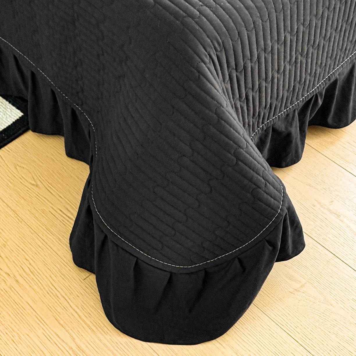 91家纺网 家纺一手货源 找家纺 富米莱（原臻工厂） 2026新款韩系古法韩国水洗棉云棉大布袋法式浪漫大花边床盖夏凉被床盖四件套 砚余墨