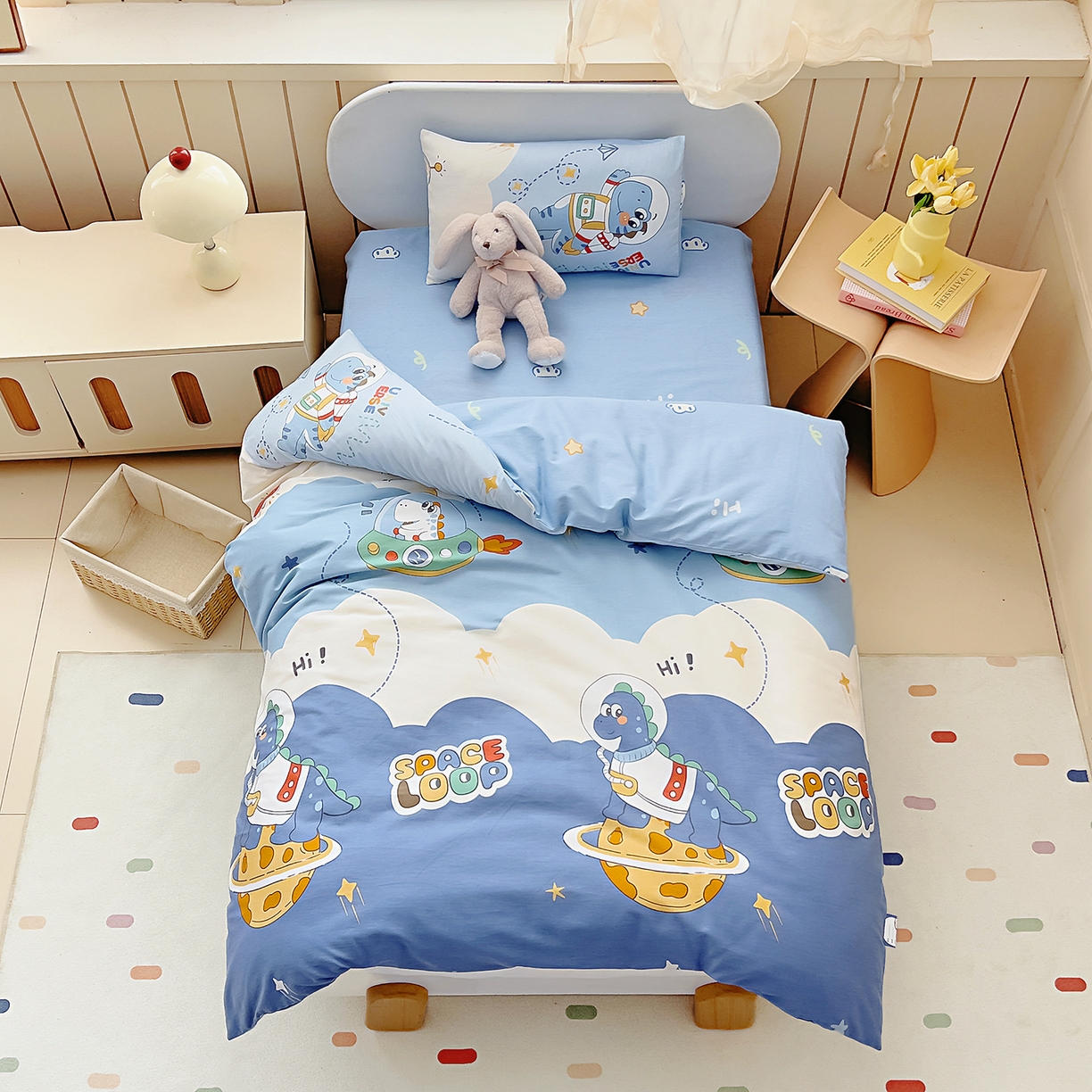 91家纺网 家纺一手货源 找家纺 （总）御棉坊 2026新款AB版全棉纯棉印花幼儿园三件套儿童午睡被宝宝入园含芯多件套