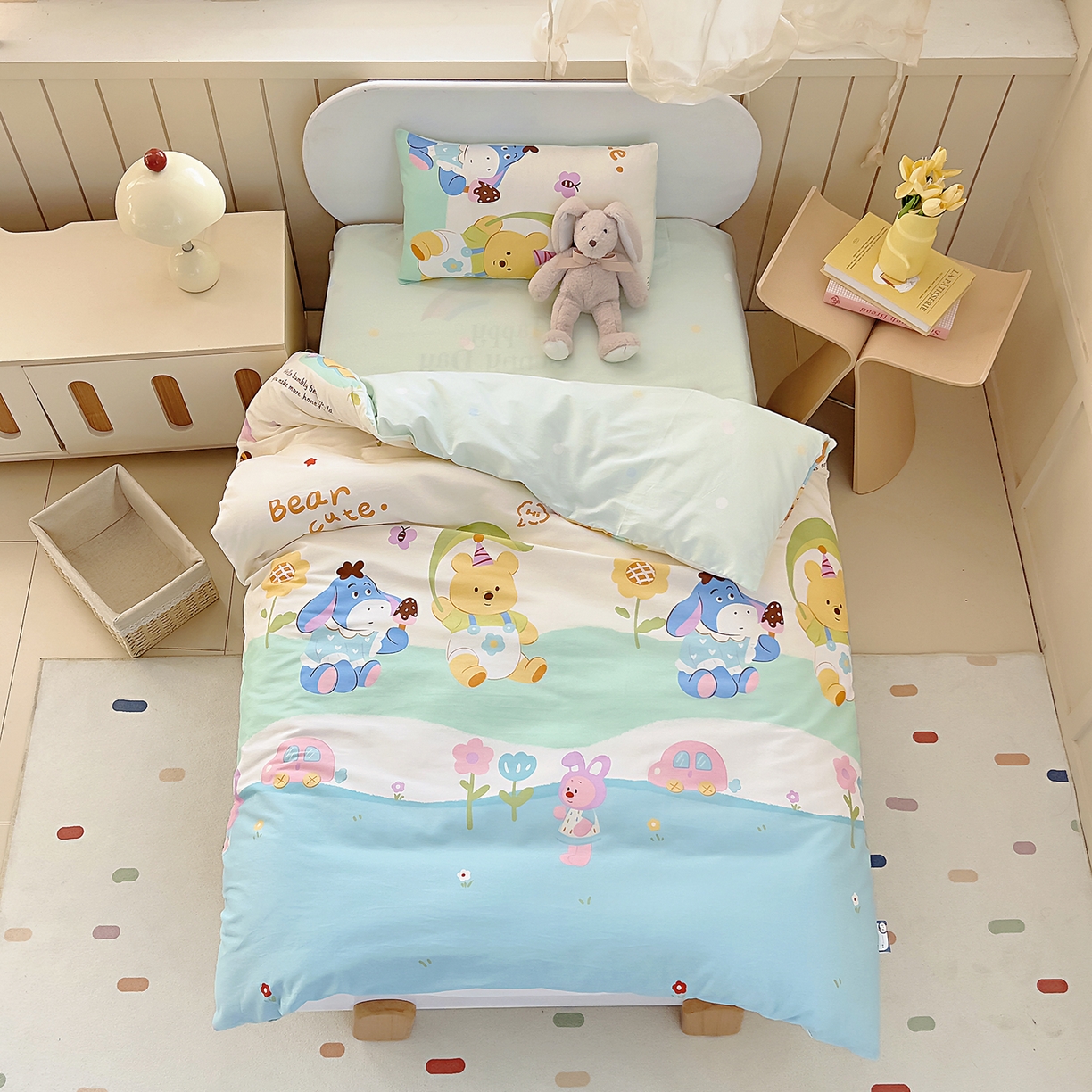 91家纺网 家纺一手货源 找家纺 （总）御棉坊 2026新款AB版全棉纯棉印花幼儿园三件套儿童午睡被宝宝入园含芯多件套