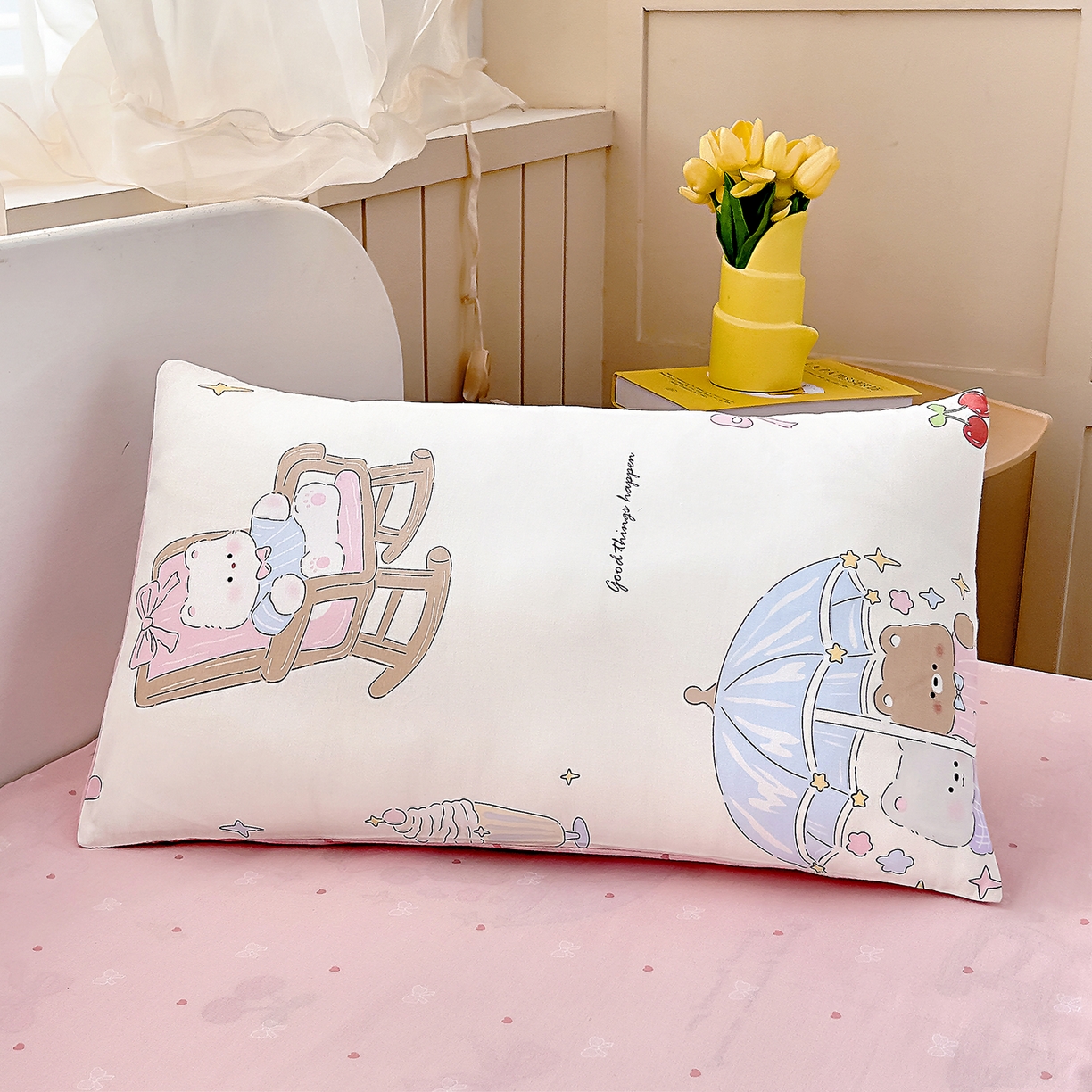 91家纺网 家纺一手货源 找家纺 御棉坊 2026新款AB版全棉纯棉印花幼儿园三件套儿童午睡被宝宝入园含芯多件套 冰激凌假日