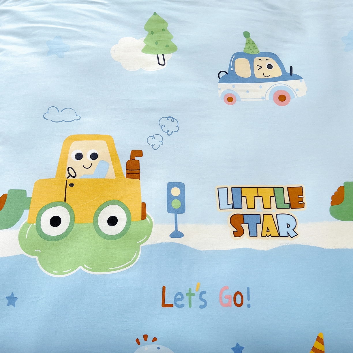 91家纺网 家纺一手货源 找家纺 御棉坊 2026新款AB版全棉纯棉印花幼儿园三件套儿童午睡被宝宝入园含芯多件套 挖机行动