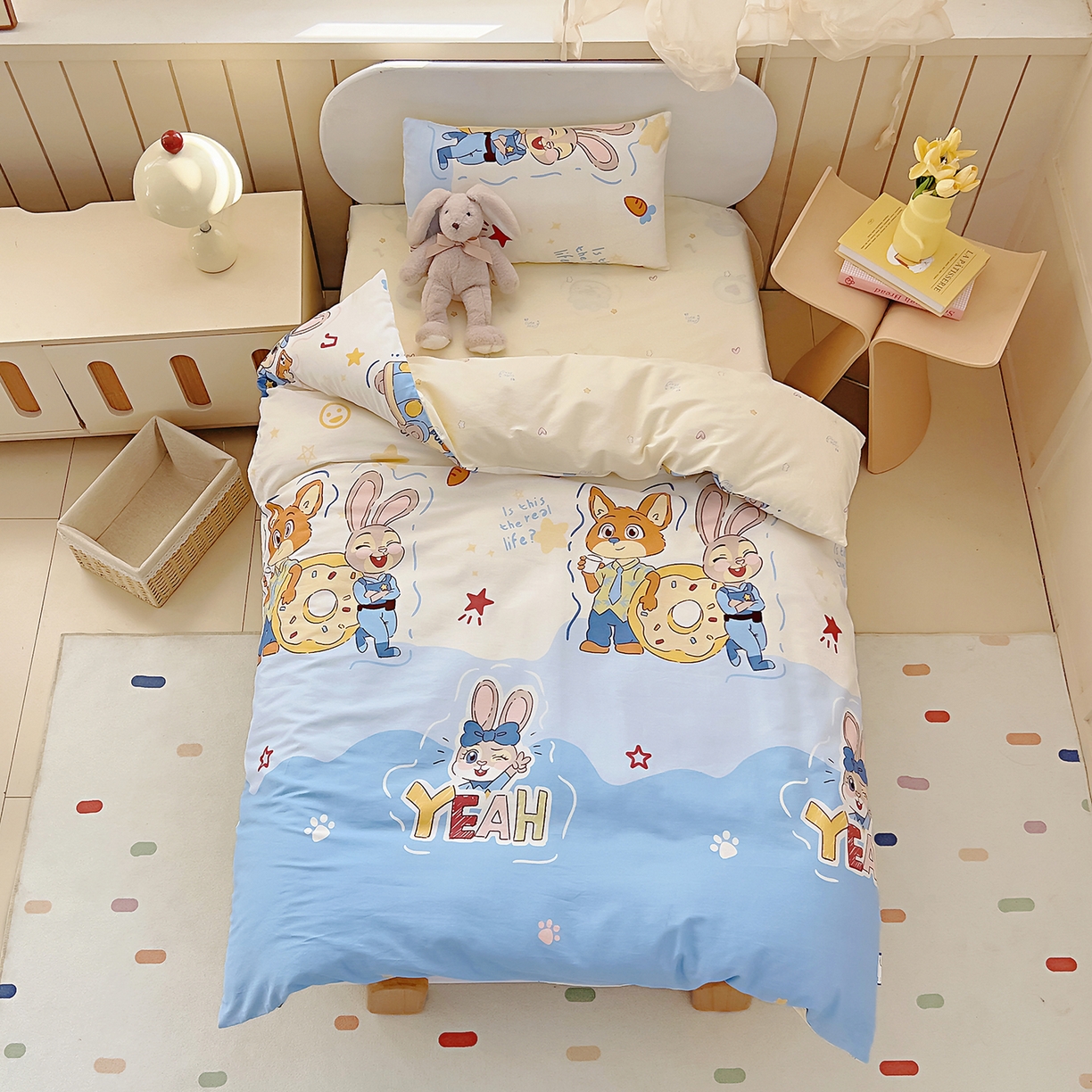 御棉坊 2026新款AB版全棉纯棉印花幼儿园三件套儿童午睡被宝宝入园含芯多件套 最佳搭档