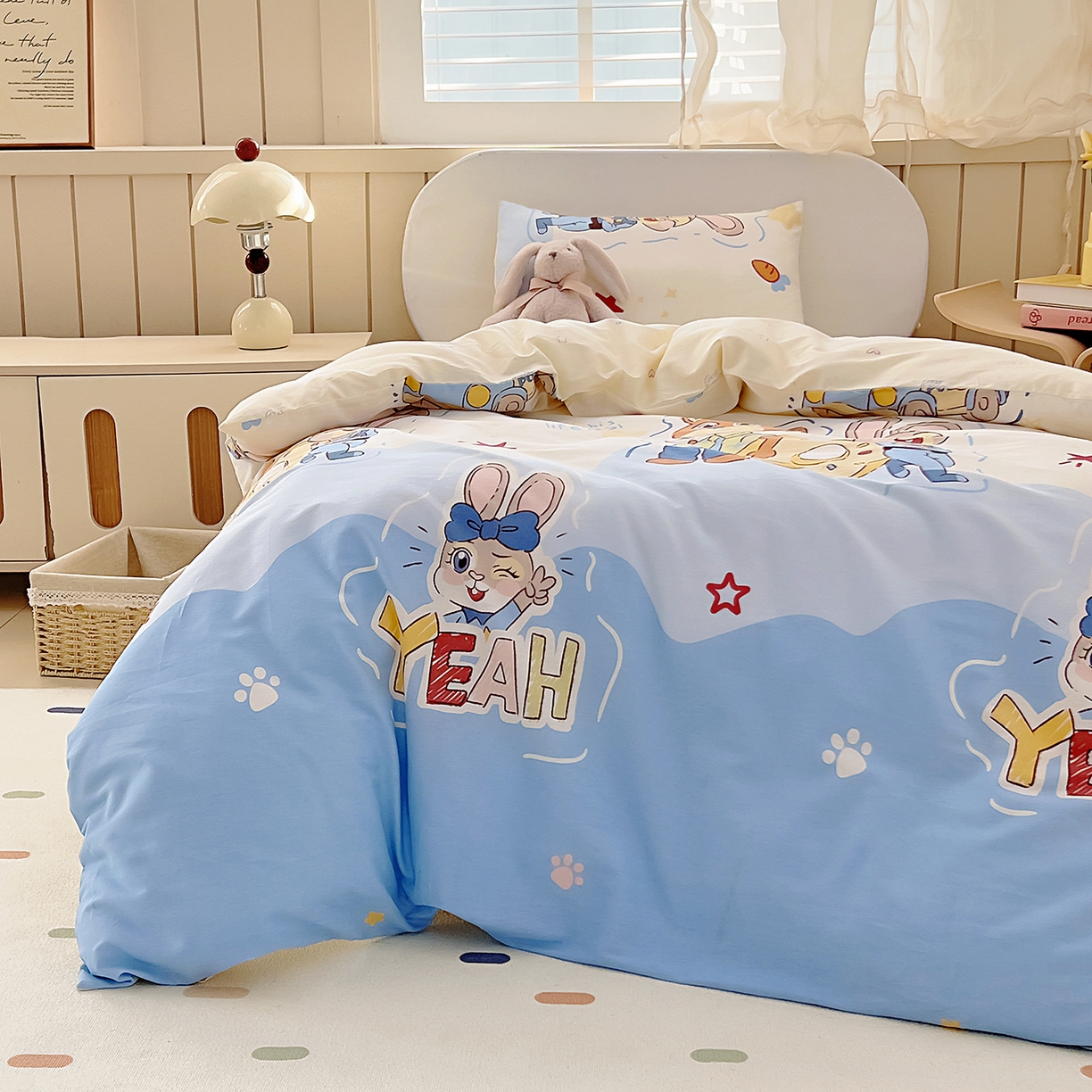 91家纺网 家纺一手货源 找家纺 御棉坊 2026新款AB版全棉纯棉印花幼儿园三件套儿童午睡被宝宝入园含芯多件套 最佳搭档