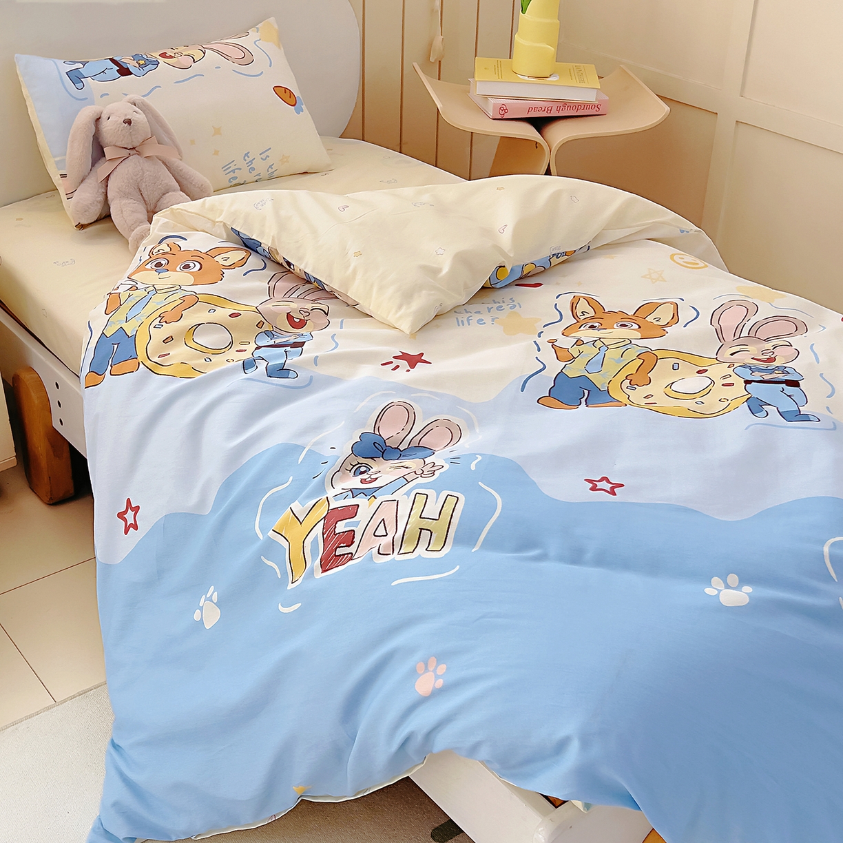 91家纺网 家纺一手货源 找家纺 御棉坊 2026新款AB版全棉纯棉印花幼儿园三件套儿童午睡被宝宝入园含芯多件套 最佳搭档