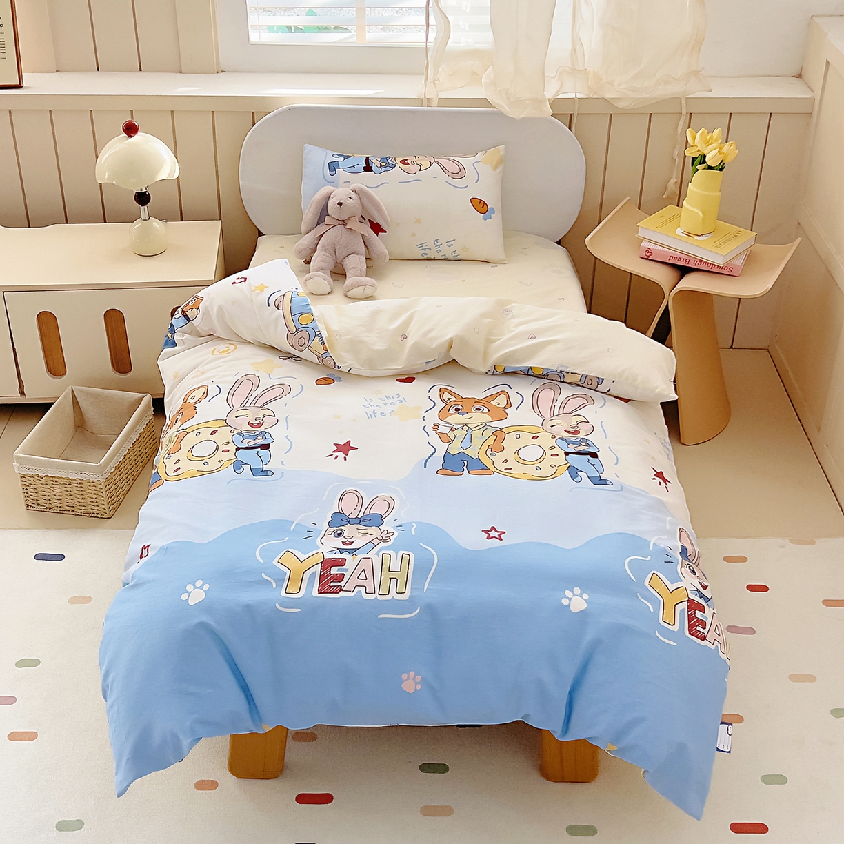 91家纺网 家纺一手货源 找家纺 御棉坊 2026新款AB版全棉纯棉印花幼儿园三件套儿童午睡被宝宝入园含芯多件套 最佳搭档