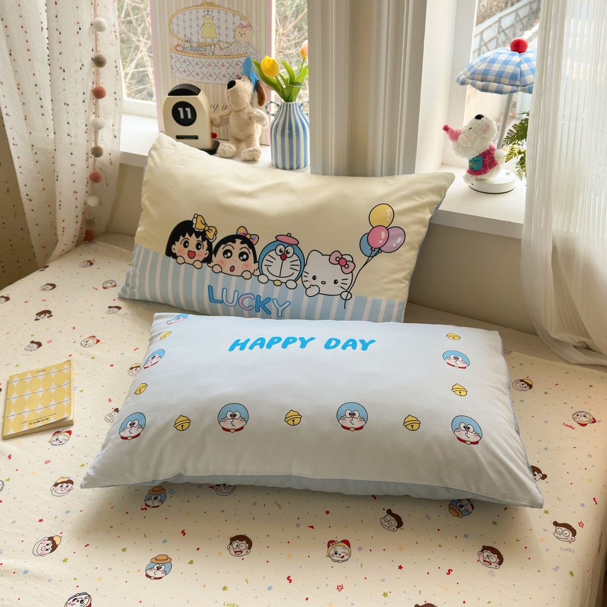 91家纺网 家纺一手货源 找家纺 （总）一霖家纺 2026新款云朵棉毛巾绣小清新猫咪系列四件套