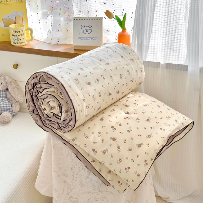 91家纺网 家纺一手货源 找家纺 （总）金蕊阁 2025新款A类水洗双层纱夏被大豆夏被夏凉被空调被