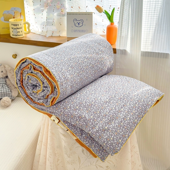 91家纺网 家纺一手货源 找家纺 （总）金蕊阁 2025新款A类水洗双层纱夏被大豆夏被夏凉被空调被