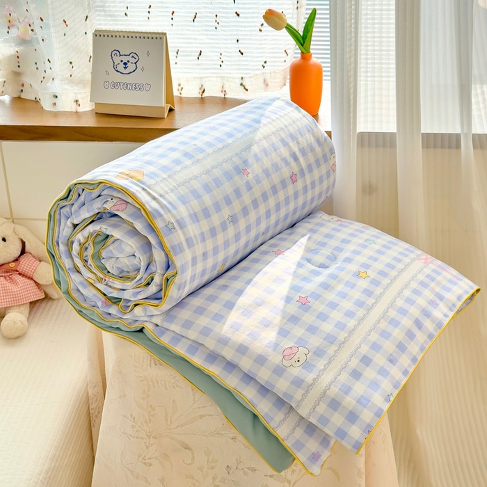 91家纺网 家纺一手货源 找家纺 （总）金蕊阁 2025新款A类水洗双层纱夏被大豆夏被夏凉被空调被