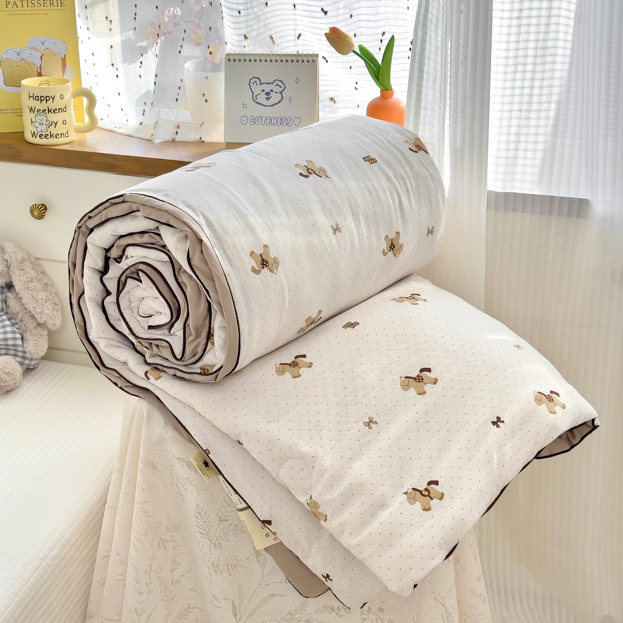 91家纺网 家纺一手货源 找家纺 （总）金蕊阁 2025新款A类水洗双层纱夏被大豆夏被夏凉被空调被