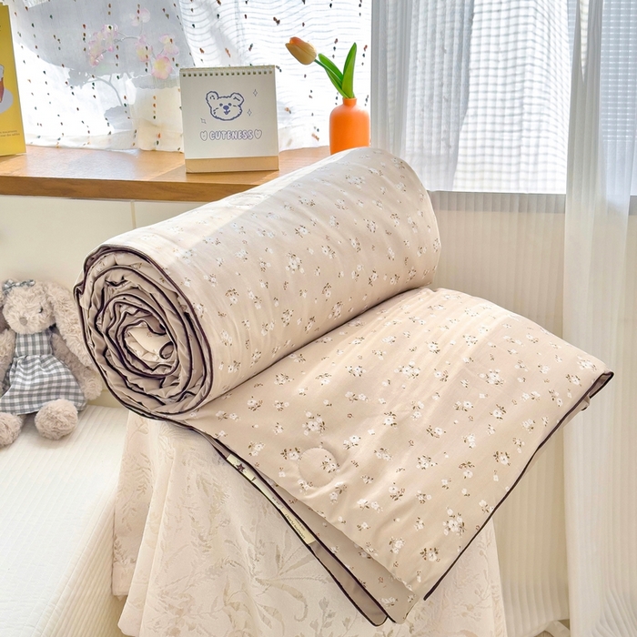 91家纺网 家纺一手货源 找家纺 （总）金蕊阁 2025新款A类水洗双层纱夏被大豆夏被夏凉被空调被