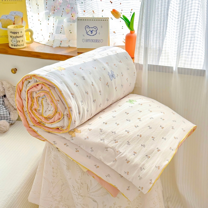 91家纺网 家纺一手货源 找家纺 （总）金蕊阁 2025新款A类水洗双层纱夏被大豆夏被夏凉被空调被