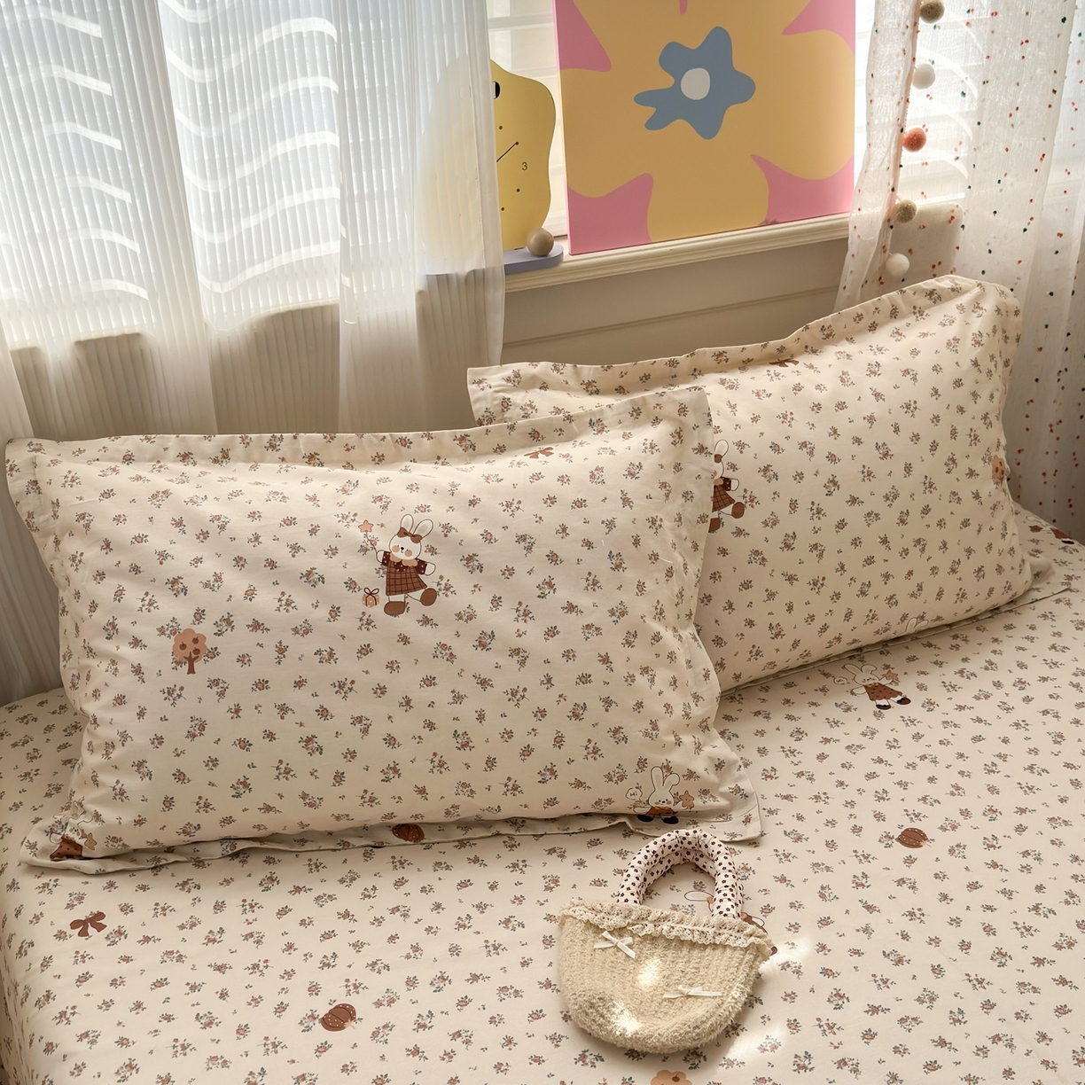 典雅家纺 2026新款12868全棉纯棉印花单枕套枕套单件单品枕套 南瓜甜心