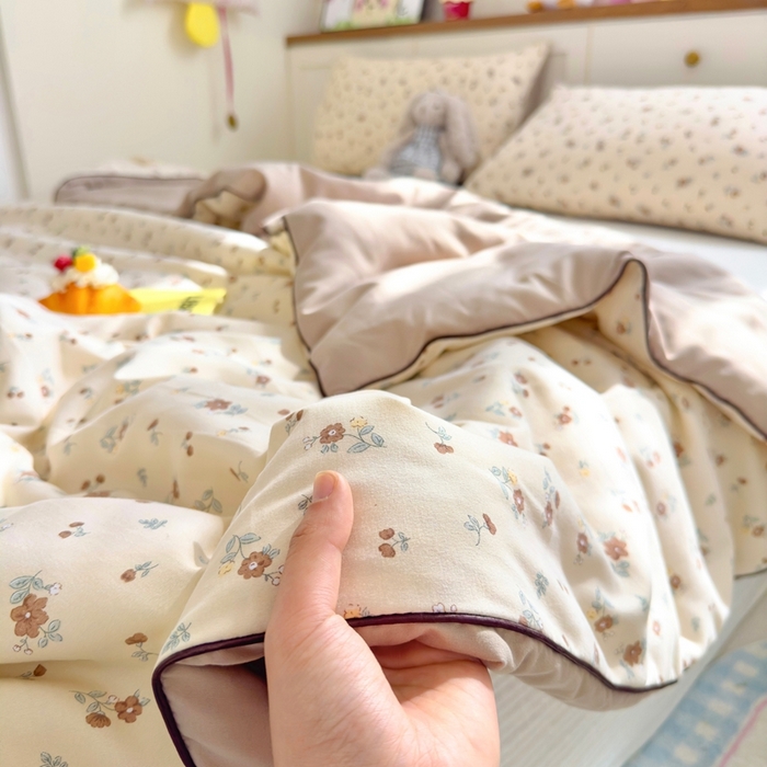 91家纺网 家纺一手货源 找家纺 金蕊阁 2025新款A类水洗双层纱夏被大豆夏被夏凉被空调被花落雨