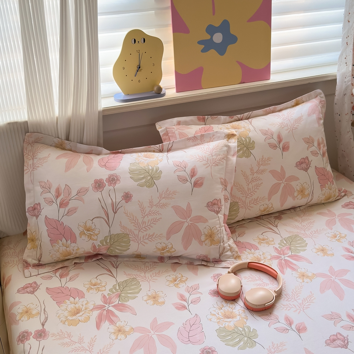 典雅家纺 2026新款12868全棉纯棉印花单枕套枕套单件单品枕套 叶柔