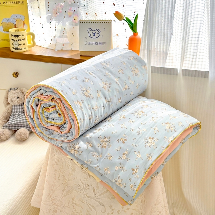 金蕊阁 2025新款A类水洗双层纱夏被大豆夏被夏凉被空调被花漾鲸落