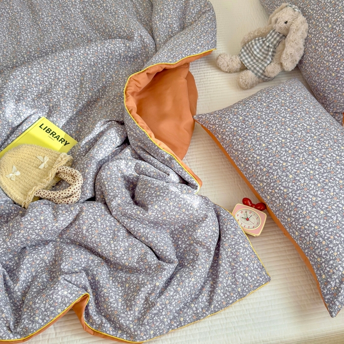 91家纺网 家纺一手货源 找家纺 金蕊阁 2025新款A类水洗双层纱夏被大豆夏被夏凉被空调被花玥