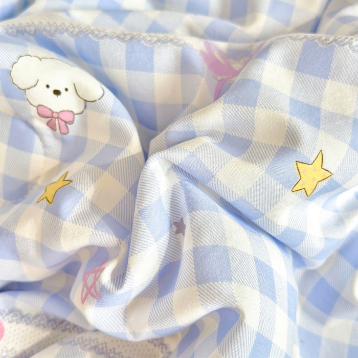 91家纺网 家纺一手货源 找家纺 金蕊阁 2025新款A类水洗双层纱夏被大豆夏被夏凉被空调被兰格小狗