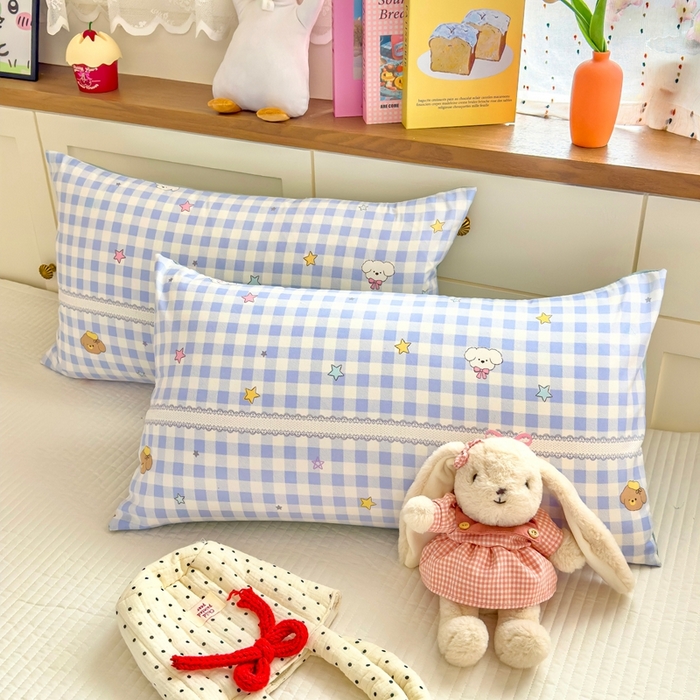 91家纺网 家纺一手货源 找家纺 金蕊阁 2025新款A类水洗双层纱夏被大豆夏被夏凉被空调被兰格小狗