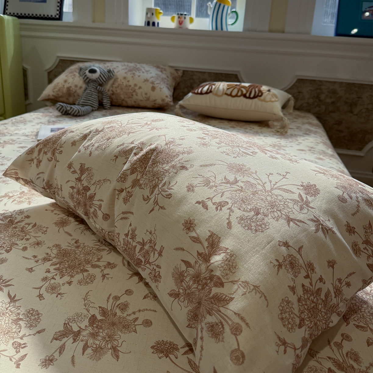 91家纺网 家纺一手货源 找家纺 （总）蓝邻家纺 2026年新款全棉纯棉棉麻复古风单床单单品床单单件场景一