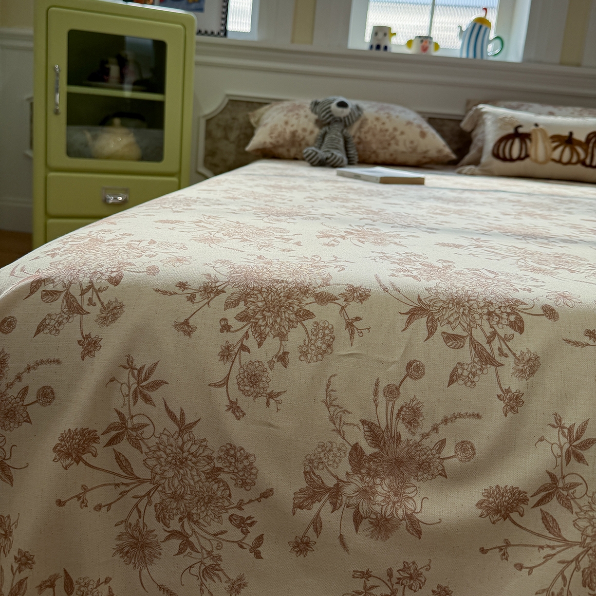 91家纺网 家纺一手货源 找家纺 （总）蓝邻家纺 2026年新款全棉纯棉棉麻复古风单床单单品床单单件场景一