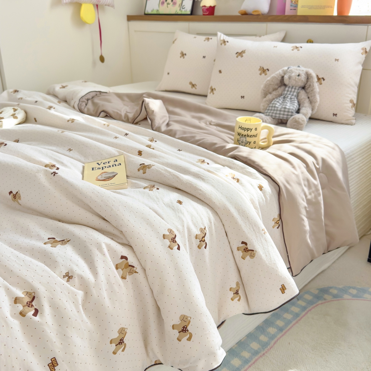 91家纺网 家纺一手货源 找家纺 金蕊阁 2025新款A类水洗双层纱夏被大豆夏被夏凉被空调被马上有钱