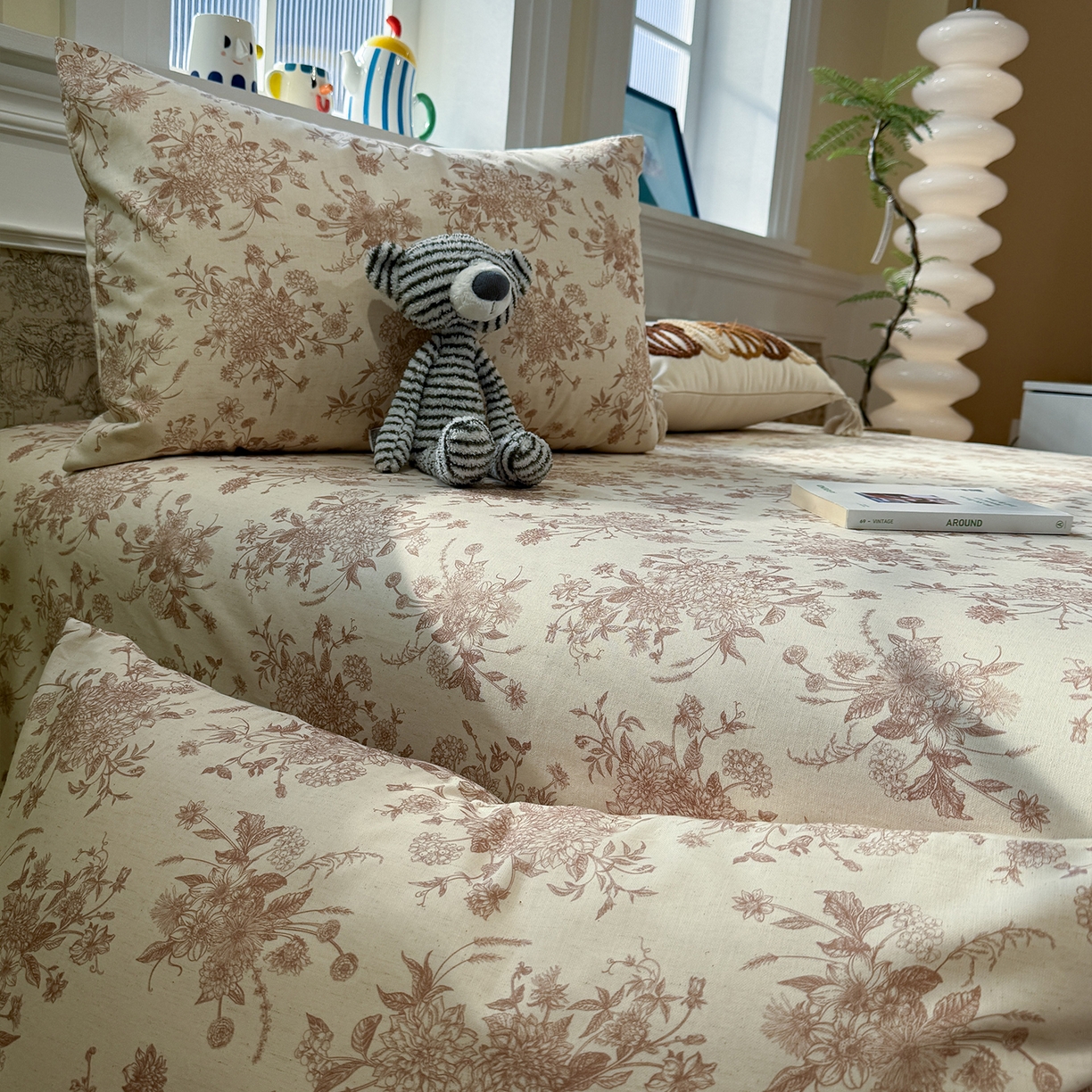 91家纺网 家纺一手货源 找家纺 （总）蓝邻家纺 2026年新款全棉纯棉棉麻复古风单床单单品床单单件场景一