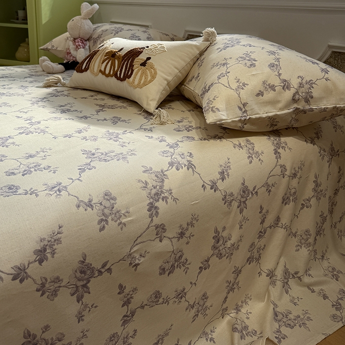 91家纺网 家纺一手货源 找家纺 （总）蓝邻家纺 2026年新款全棉纯棉棉麻复古风单床单单品床单单件场景一