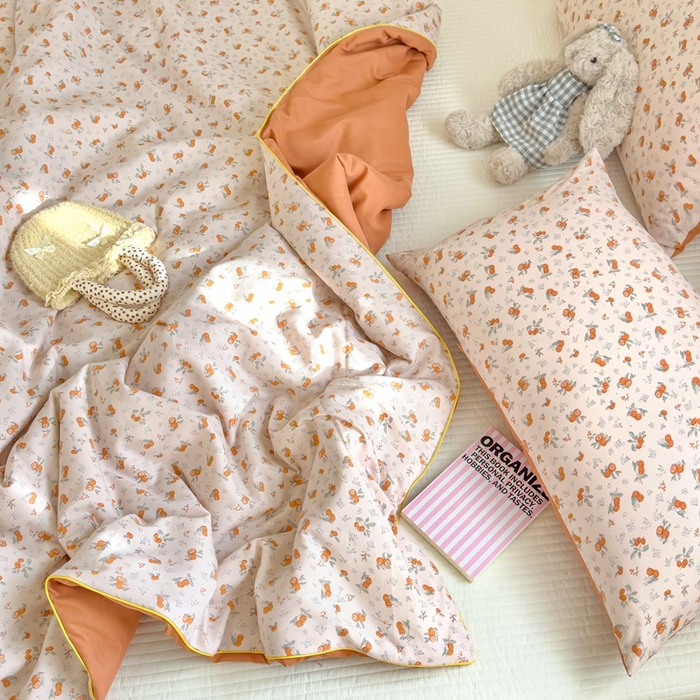 91家纺网 家纺一手货源 找家纺 金蕊阁 2025新款A类水洗双层纱夏被大豆夏被夏凉被空调被小橙集