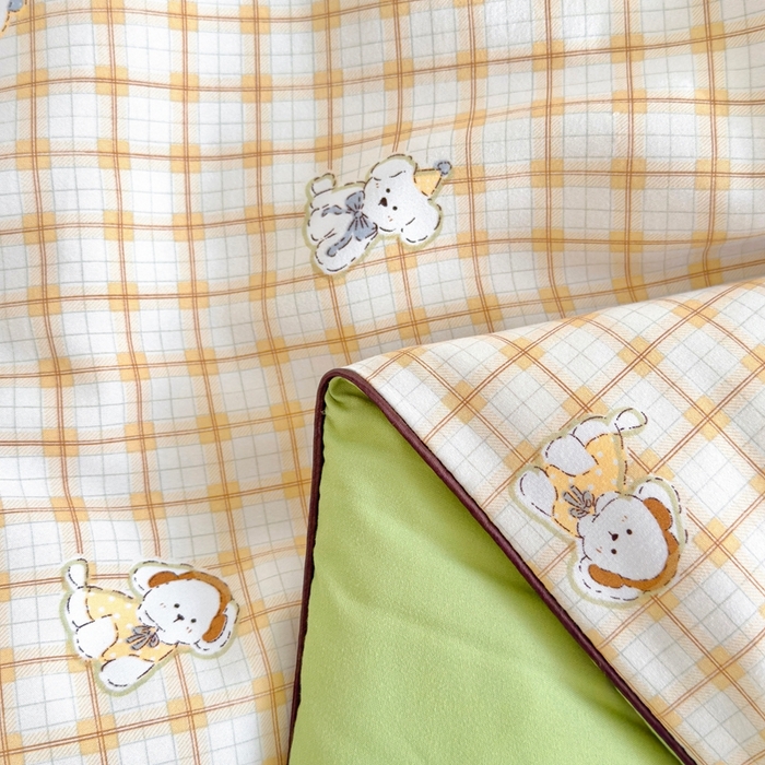 91家纺网 家纺一手货源 找家纺 金蕊阁 2025新款A类水洗双层纱夏被大豆夏被夏凉被空调被小狗乐园