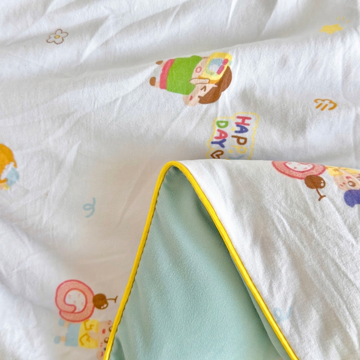 91家纺网 家纺一手货源 找家纺 金蕊阁 2025新款A类水洗双层纱夏被大豆夏被夏凉被空调被小新乐园