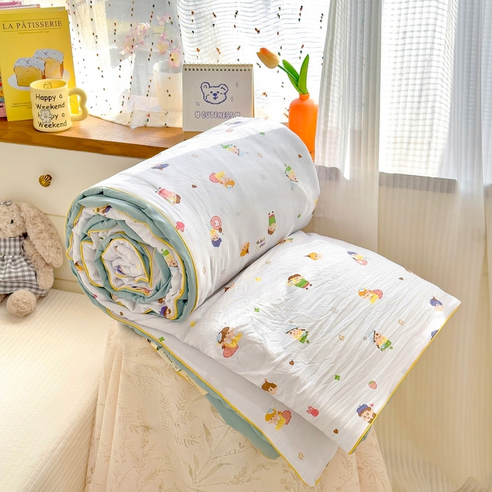 金蕊阁 2025新款A类水洗双层纱夏被大豆夏被夏凉被空调被小新乐园