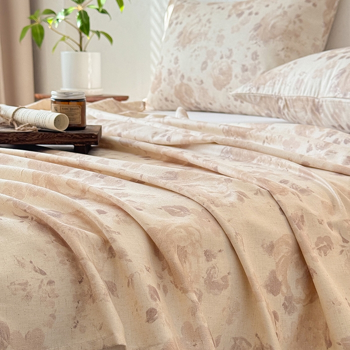 91家纺网 家纺一手货源 找家纺 （总）蓝邻家纺 2026年新款全棉纯棉棉麻复古风单床单单品床单单件场景二