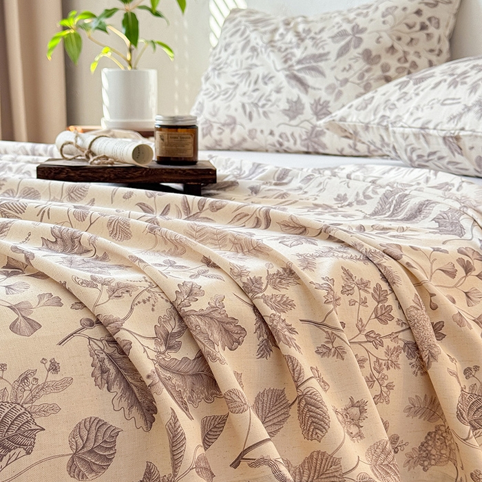 91家纺网 家纺一手货源 找家纺 （总）蓝邻家纺 2026年新款全棉纯棉棉麻复古风单床单单品床单单件场景二