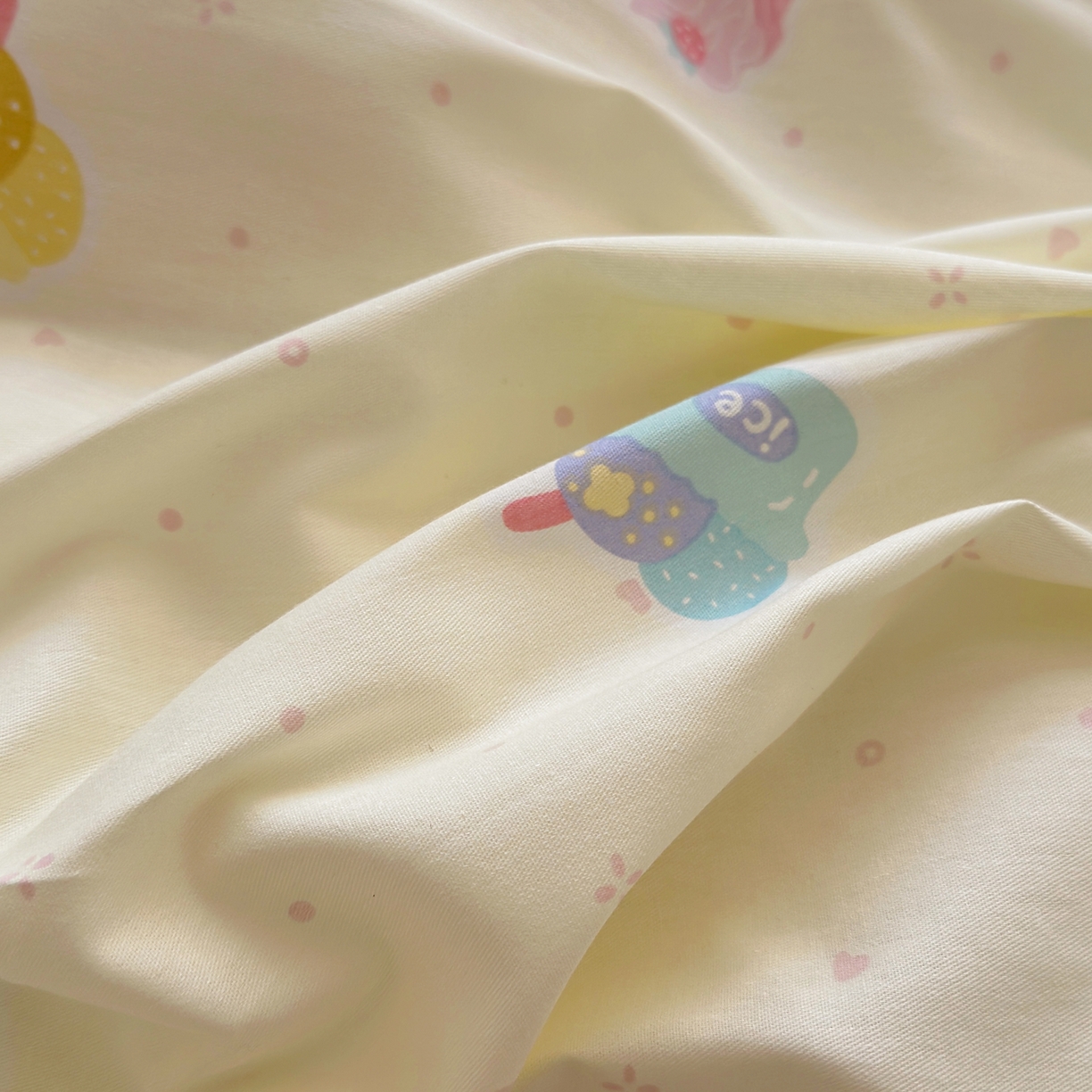 91家纺网 家纺一手货源 找家纺 典雅家纺 2026新款12868全棉纯棉印花四件套 冰激凌