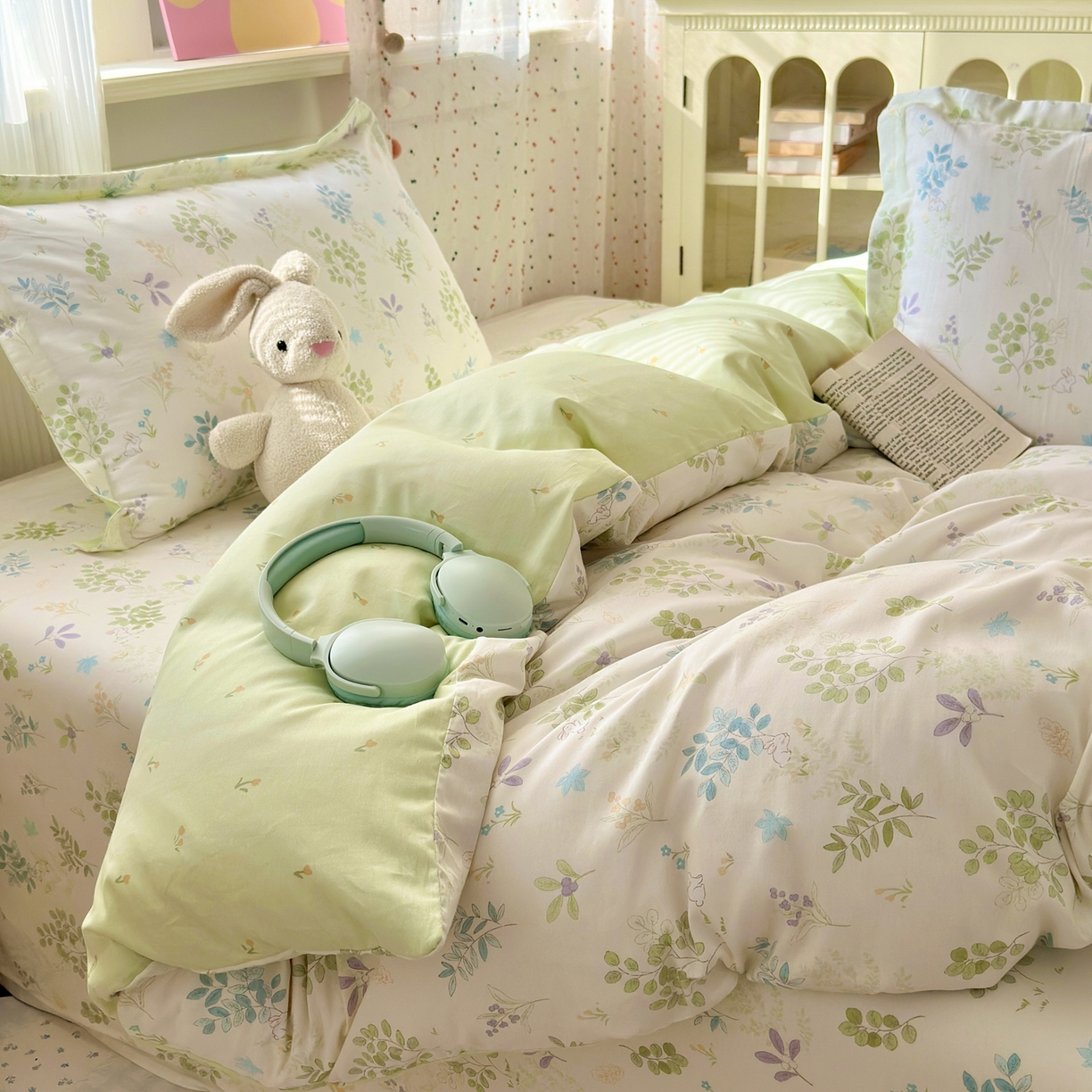 91家纺网 家纺一手货源 找家纺 典雅家纺 2026新款12868全棉纯棉印花四件套 花丛小艺