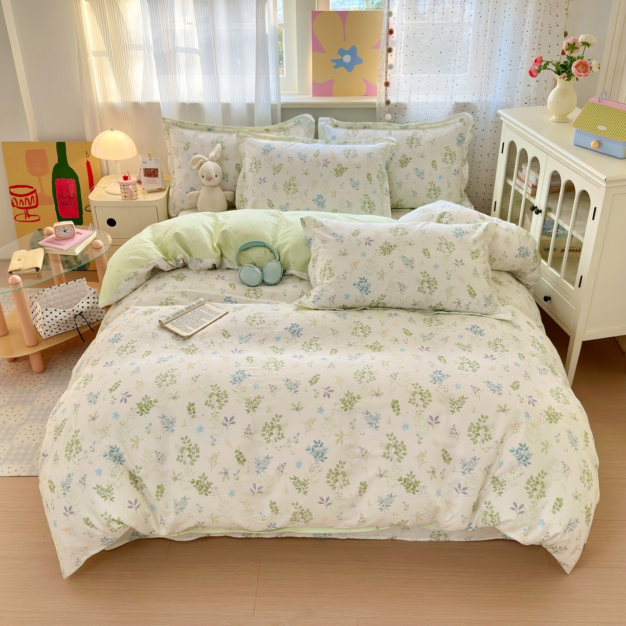 91家纺网 家纺一手货源 找家纺 典雅家纺 2026新款12868全棉纯棉印花四件套 花丛小艺