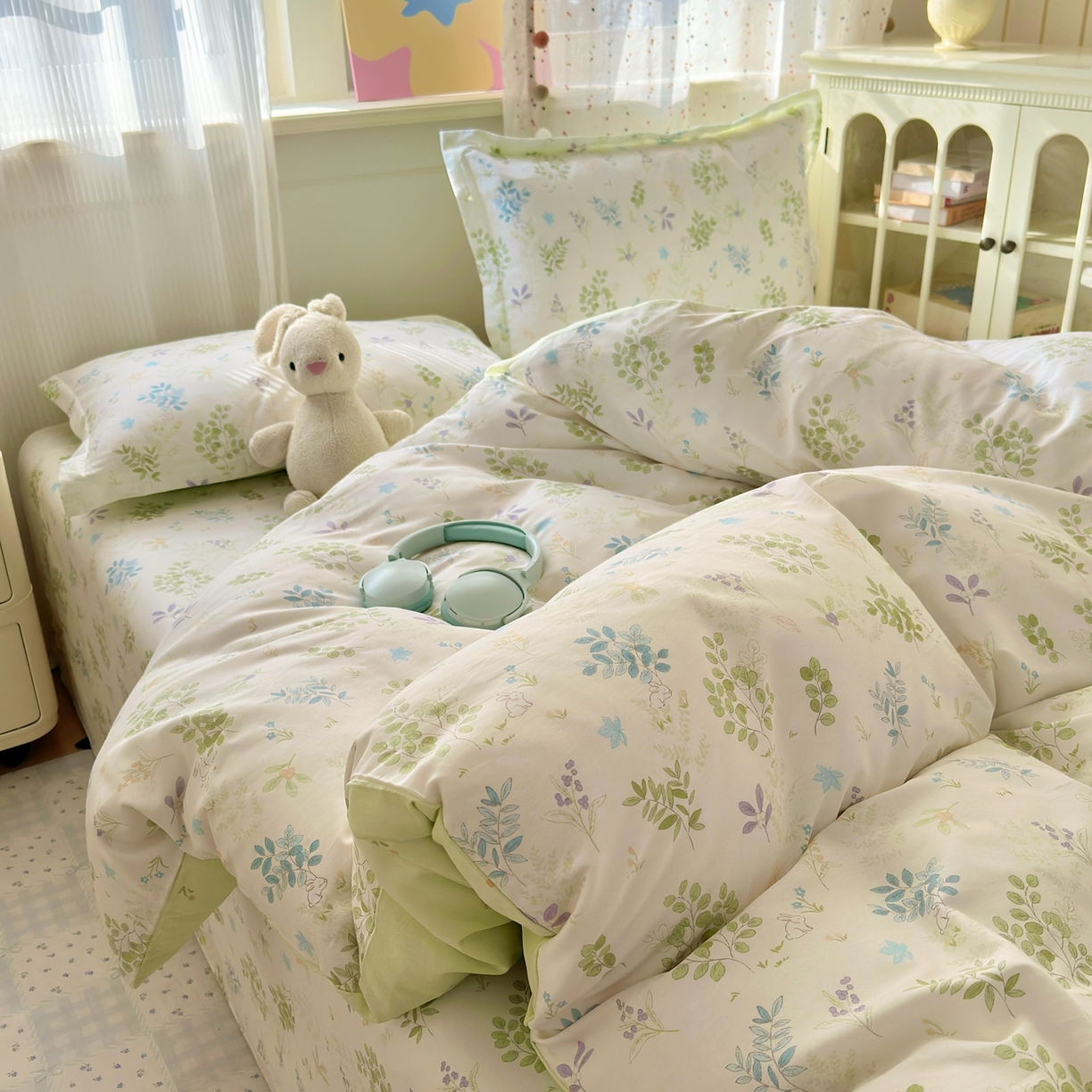 91家纺网 家纺一手货源 找家纺 典雅家纺 2026新款12868全棉纯棉印花四件套 花丛小艺